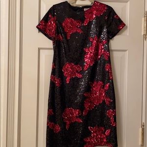 Brooks Brothers Floral Sequined Shift Dress
